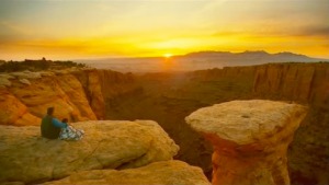 127 Hours revels in the beauty of nature. Nowhere is that more evident than this perfect sunrise shot. 
