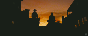 As the film is a homage to the Spaghetti Westerns of old, this shot of the two heroes riding into the sunset is just too perfect. Plus I'm a sucker for sunsets, period.